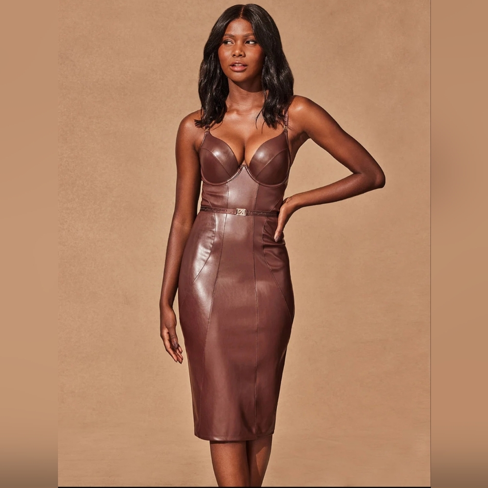 NWT Honey Birdette Emily Deep Mahogany Dress 32B 🤎 Small